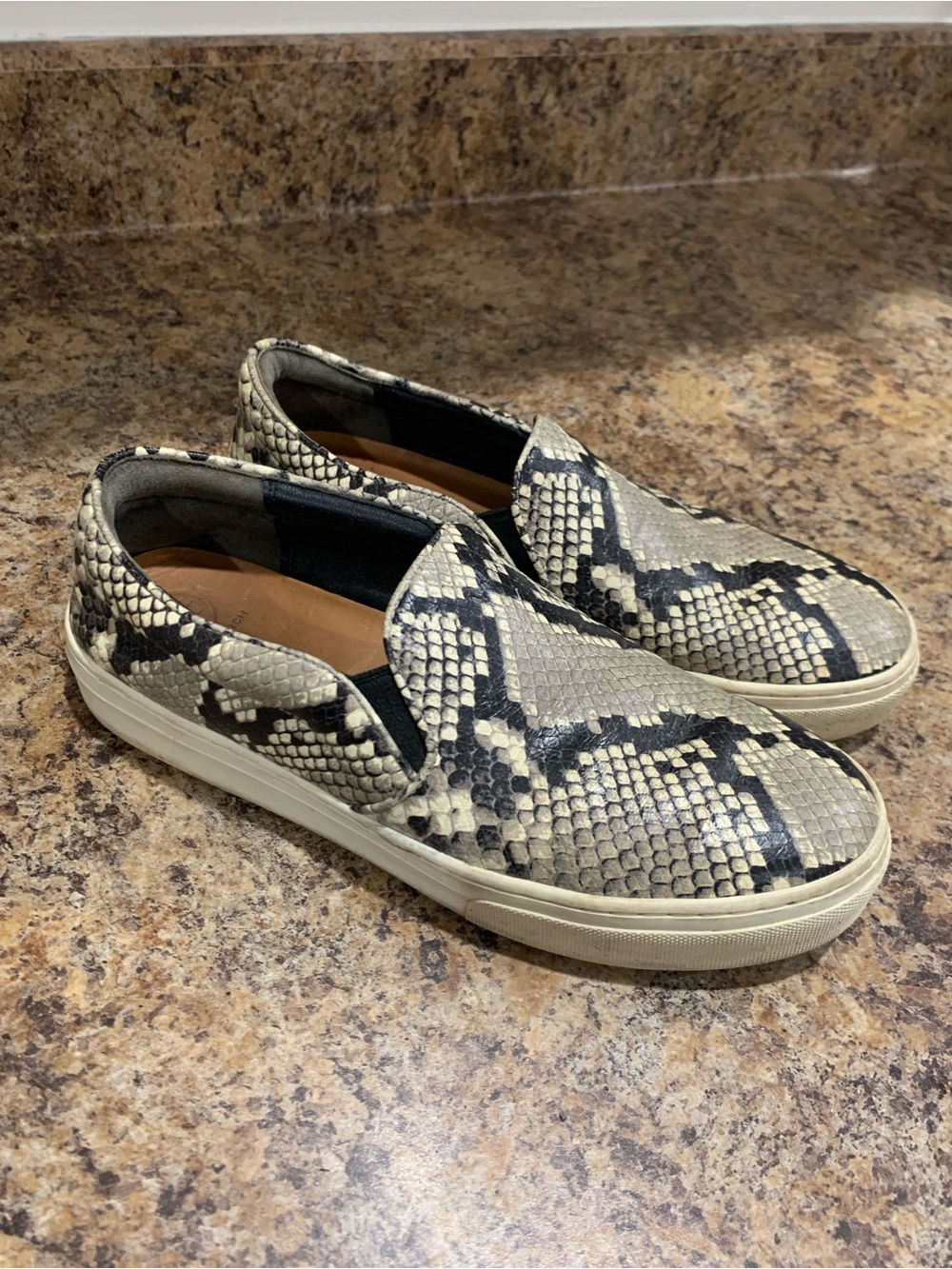 Tory Burch Slip-On women’s Sneakers in Snake Print - Taupe/Black size 8
